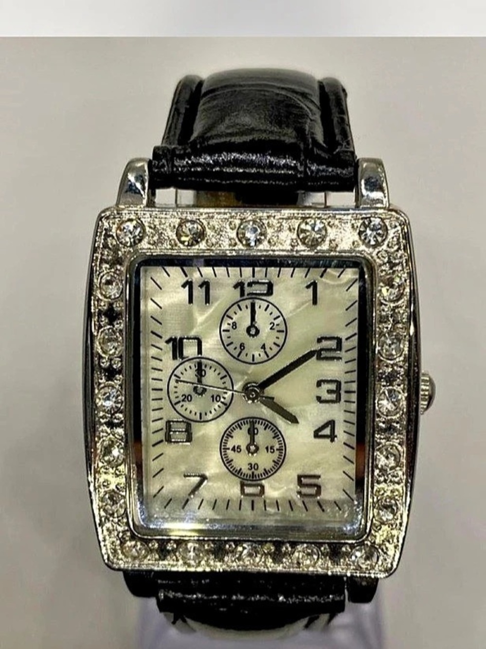Iced “ Crystal-Set Chronograph Watch Black * Professional Work wear ^^^